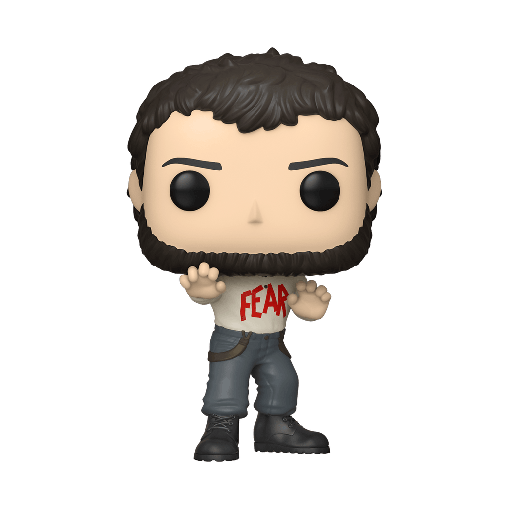 Funko Pop! Vinyl figure of The Office character Mose Schrute FEAR shirt from NYCC21.