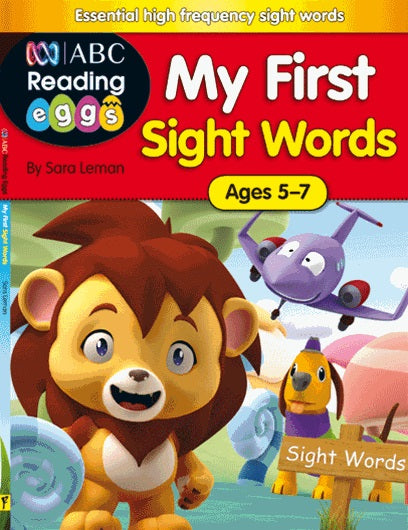 Excel Educational books. ABC Reading Eggs My First Sight Words for ages 5-7 by Sara Leman.