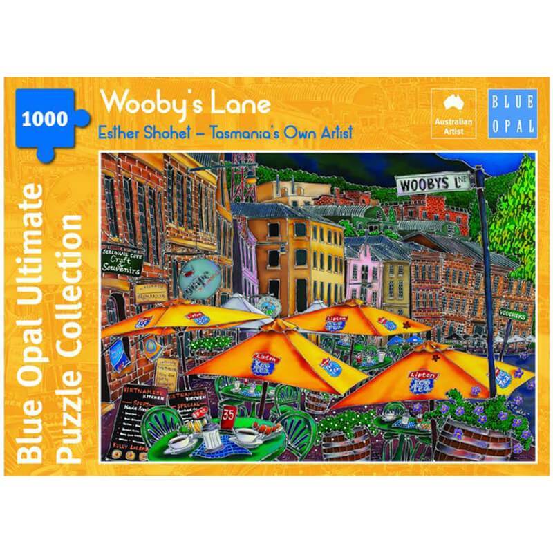 Blue Opal 1000 piece jigsaw puzzle titled Wooby's Lane.