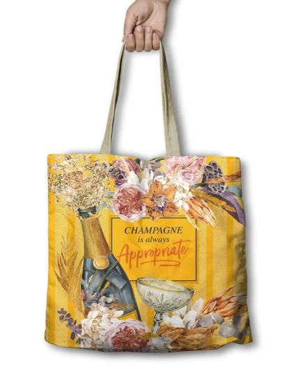 Lisa Pollock reusable shopping bag "Champagne is always appropriate."