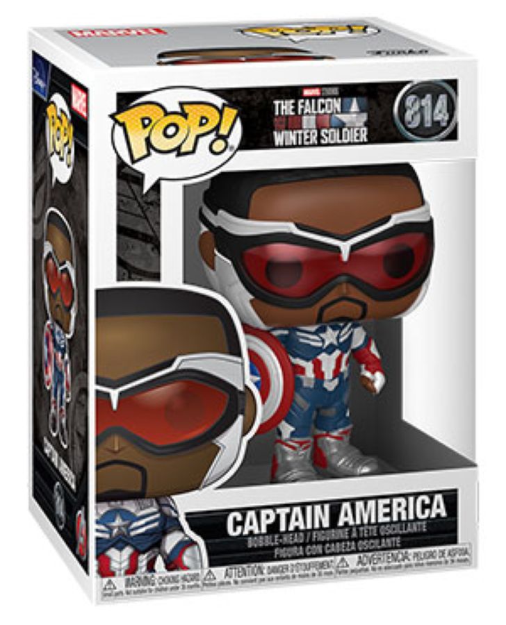Funko Pop! Vinyl figure of Falcon & the Winter Soldier Character Captain America boxed.