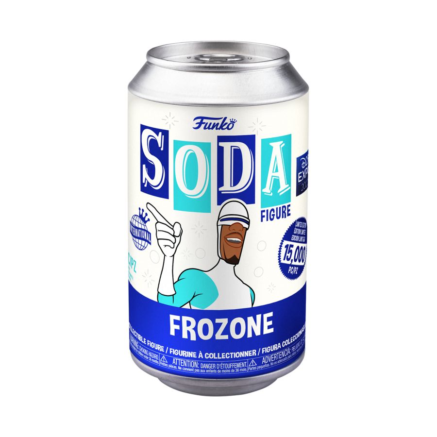 Funko Vinyl Soda figure of The Incredibles character Frozone.