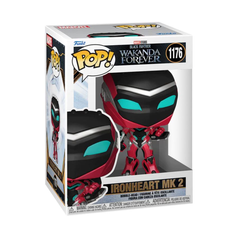 Funko Pop! Vinyl figure of Marvel's Black Panther 2 Wakanda Forever character Ironheart Mk2.