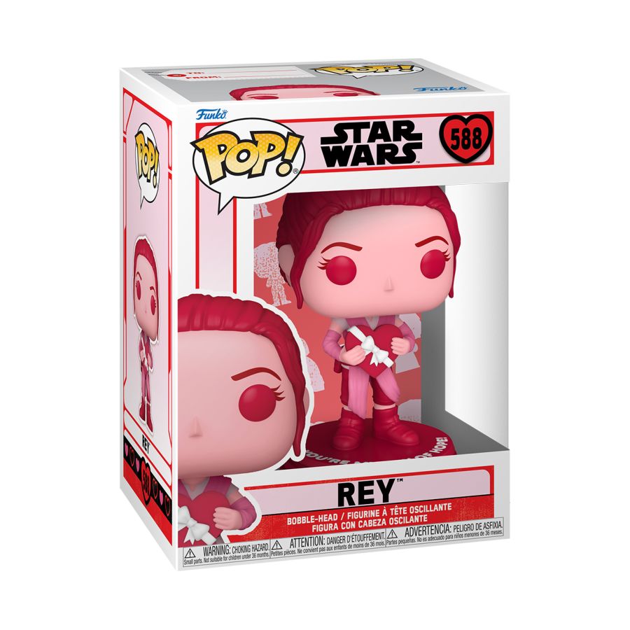 Funko Pop! VInyl figure of Star Wars Valentines Day edition character Rey.