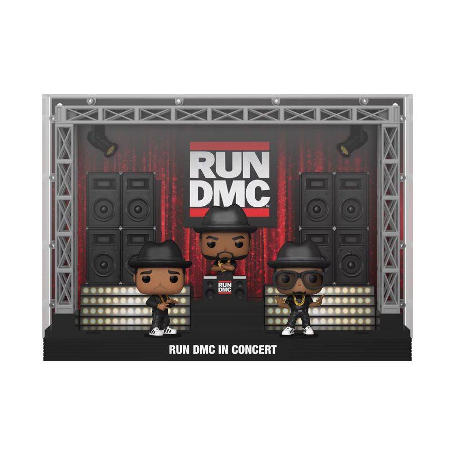 Funko Pop! Vinyl Music Moment of Run DMC in concert.