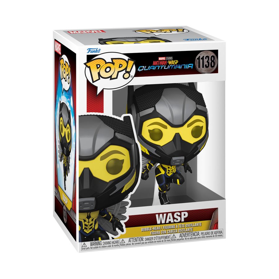 Funko Pop! Vinyl figure of Marvel's Ant-Man & the Wasp Quantumania character Wasp.