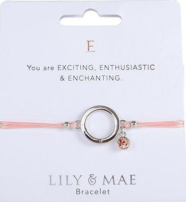 Lily & Mae Bracelet on White backing card. E.