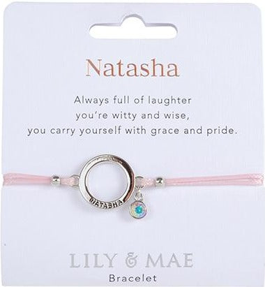Lily & Mae Bracelet on White backing card.Natasha.
