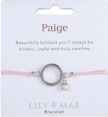 Lily & Mae Bracelet on White backing card. Paige.