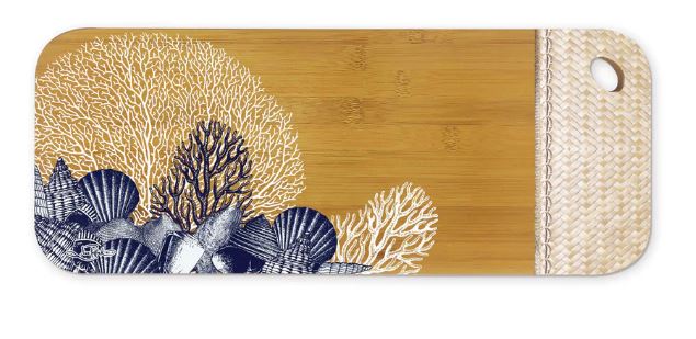 Lisa Pollock Bamboo Medium Serving Platter "Hamptons" design.