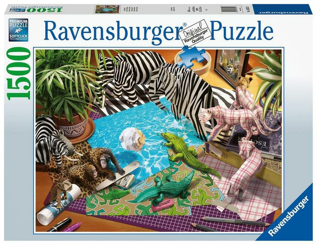 1500 Piece Ravensburger jigsaw puzzle titled Origami Adventure.