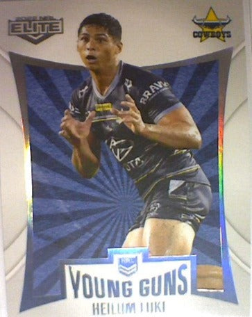 Heilum Luki from the Young Guns insert series of 2022 NRL Elite trading cards.