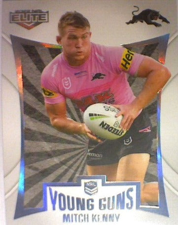 Mitch Kenny from the Young Guns insert series of 2022 NRL Elite trading cards.