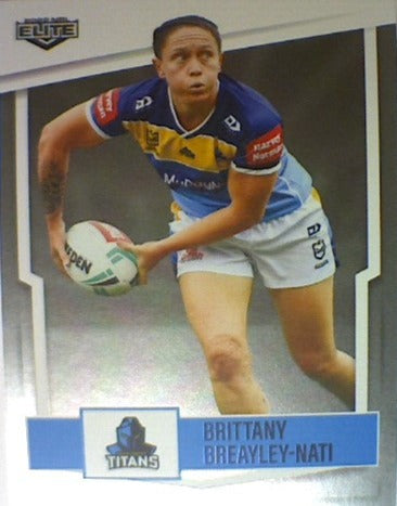 Brittany Breayley-Nati of the Gold Coast Titans from the NRLW insert series of 2022 NRL Elite trading cards.