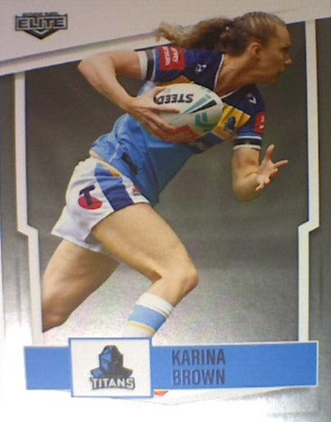 Karina Brown of the Gold Coast Titans from the NRLW insert series of 2022 NRL Elite trading cards.