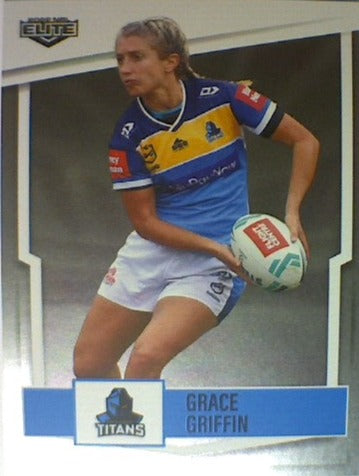 Grace Griffin of the Gold Coast Titans from the NRLW insert series of 2022 NRL Elite trading cards.