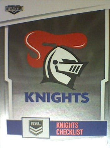 Checklist from the Newcastle Knights from the NRLW insert series of 2022 NRL Elite trading cards.