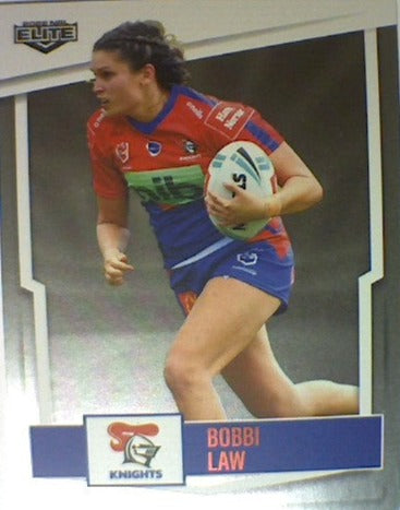 Bobbi Law from the Newcastle Knights from the NRLW insert series of 2022 NRL Elite trading cards.