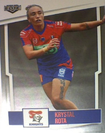 Krystal Rota from the Newcastle Knights from the NRLW insert series of 2022 NRL Elite trading cards.