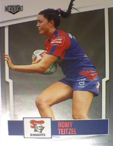 Romy Teitzel from the Newcastle Knights from the NRLW insert series of 2022 NRL Elite trading cards.