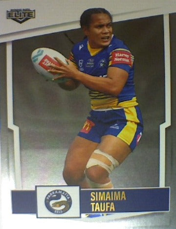 Simaima Taufa from the Parramatta Eels from the NRLW insert series of 2022 NRL Elite trading cards.