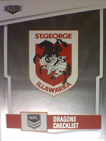Checklist from the St George Illawarra Dragons from the NRLW insert series of 2022 NRL Elite trading cards.