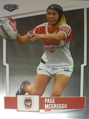 Page McGregor from the St George Illawarra Dragons from the NRLW insert series of 2022 NRL Elite trading cards.