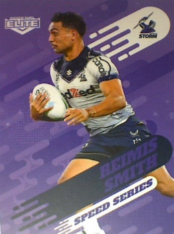Reimis Smith of the Melbourne Storm Speed Series card from the 2022 NRL Elite trading card release.