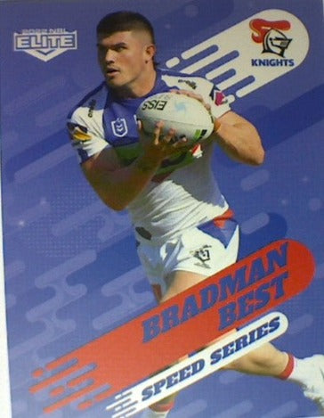 Bradman Best of the Newcastle Knights Speed Series card from the 2022 NRL Elite trading card release.