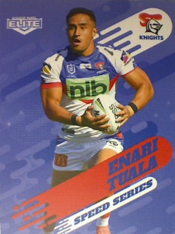 Enari Tuala of the Newcastle Knights Speed Series card from the 2022 NRL Elite trading card release.