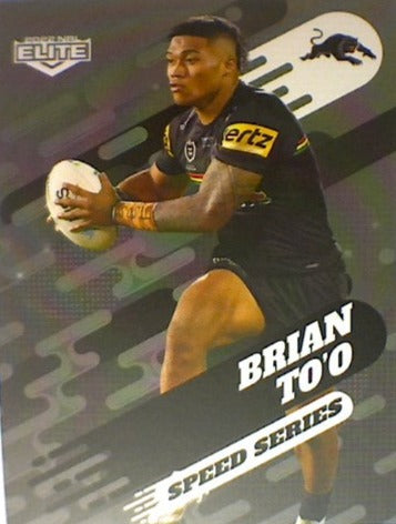 Brian To'o of the Penrith Panthers Speed Series card from the 2022 NRL Elite trading card release.