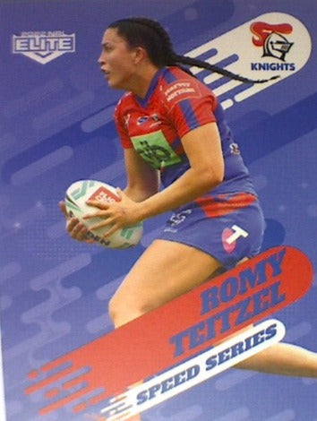 Romy Teitzel of the Newcastle Knights Speed Series card from the 2022 NRL Elite trading card release.