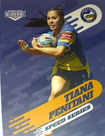 Tiana Penitani of the Parramatta Eels Speed Series card from the 2022 NRL Elite trading card release.