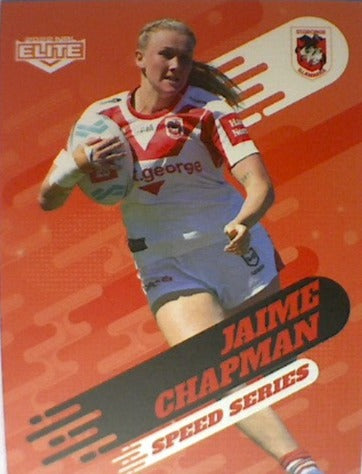 Jaime Chapman of the St George Illawarra Dragons Speed Series card from the NRL Elite 2022 trading card release.
