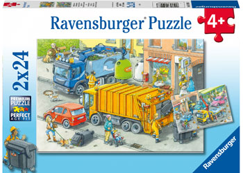 Ravensburger 2x24 piece jigsaw puzzle, Working Trucks.