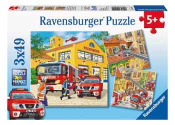 Ravensburger 3x49 piece jigsaw puzzle, Fire Brigade Run.